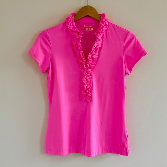 Lilly Pulitzer Luxletic Frida Ruffle Polo - Picture 1 of 2